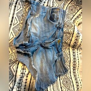 Vintage Distressed Denim Shorts - STS Blue Mid Rise Size 29